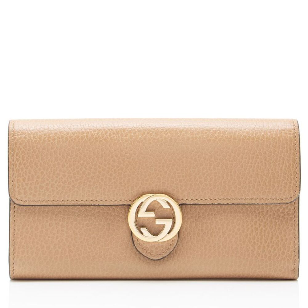 Gucci Leather Interlocking G Continental Wallet